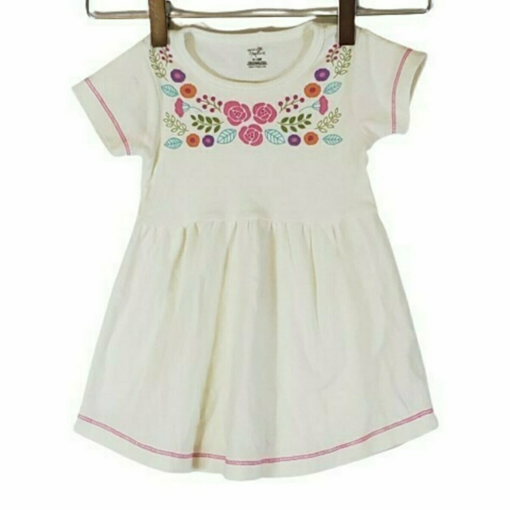 Touched By Nature Floral Print Ivory Dress Size 9-12M